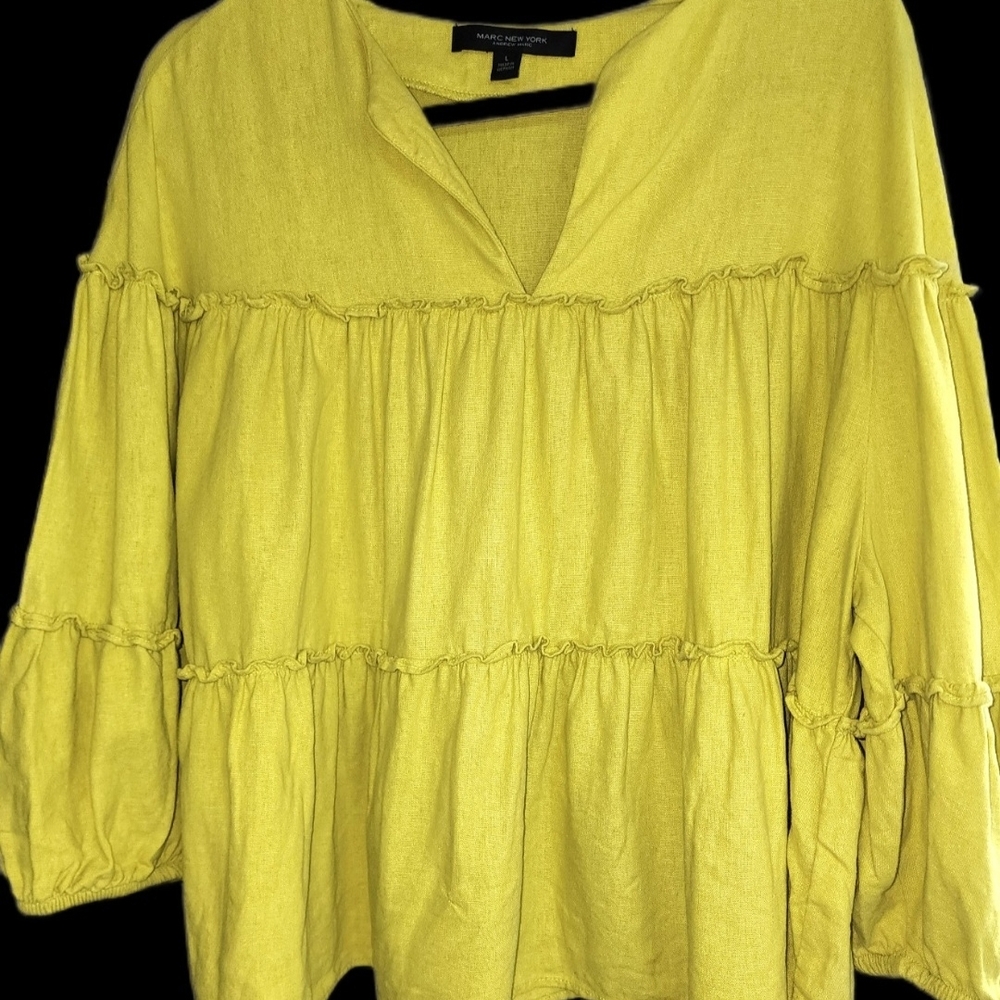 Yellow Ruffled Women's Top - Picture 6 of 10